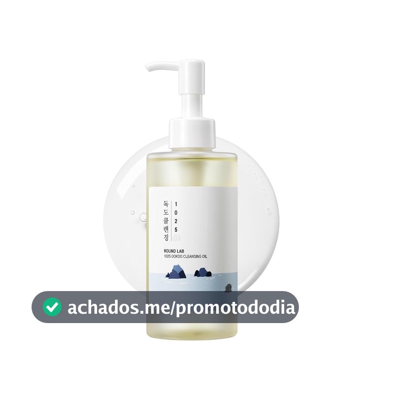 ROUND LAB 1025 Dokdo Cleansing Oil 200ml - Óleo de Limpeza Facial com Água do Mar Profundo, Limpeza Profunda e Suave, Baixo pH, Remove Oleosidade e Impurezas, Hidrata e Acalma a Pele Sensível