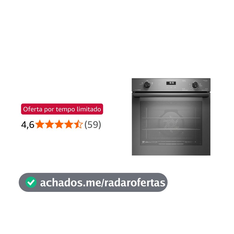 Forno a Gás de Embutir Electrolux 80L Cinza Experience Com FoodSensor OE8GF 220V 50807UBA285
