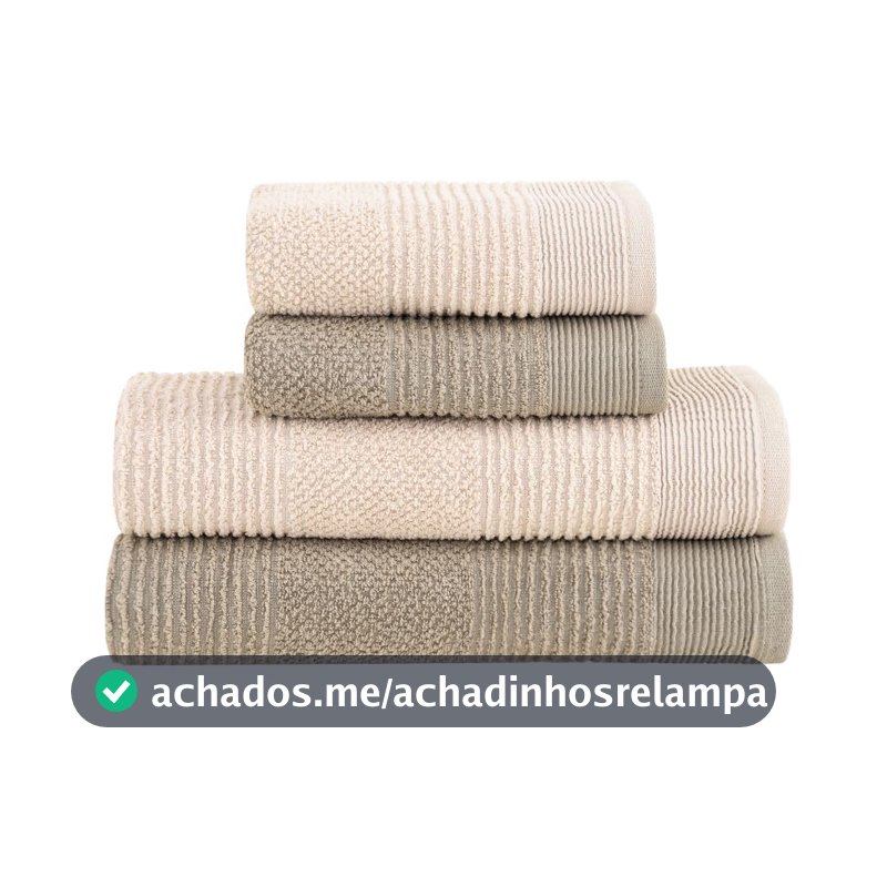 Jogo de Toalhas Buddemeyer Maya Extra Soft Banho Bege/Kaki 4 peças