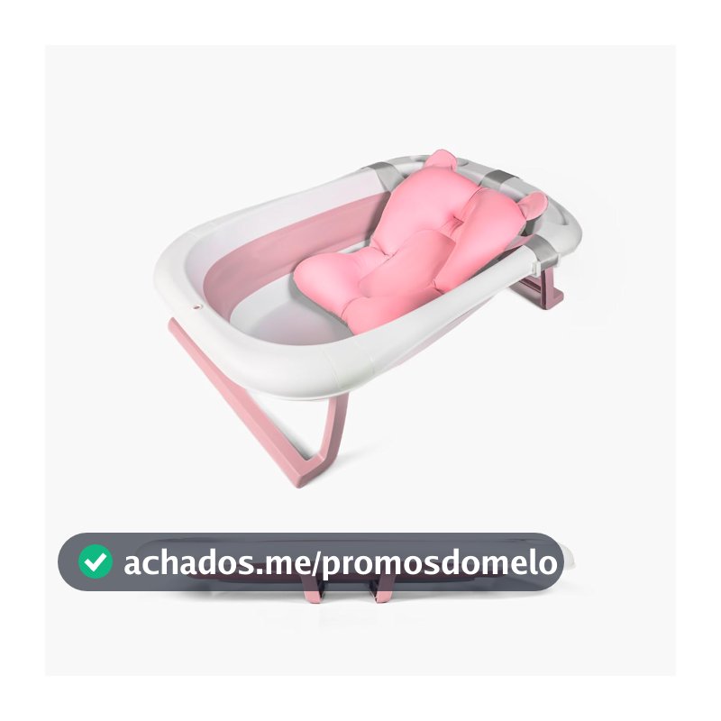 Banheira De Bebê Dobrável Portátil Com Almofada De Banho (Rosa)
