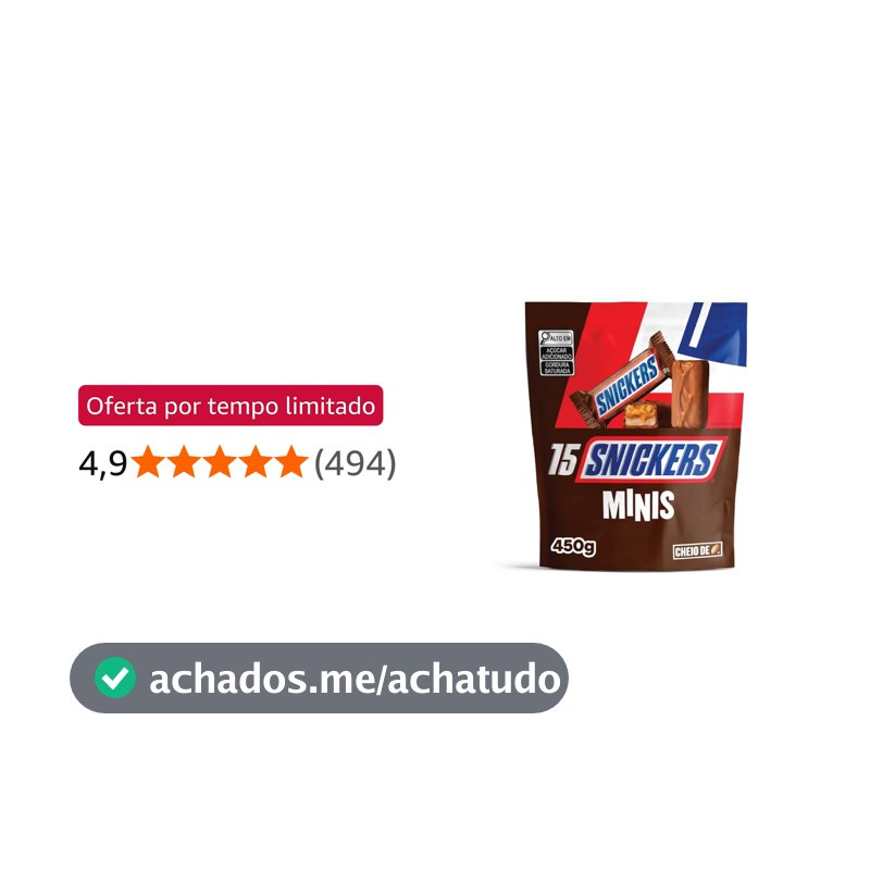 Chocolate Snickers Original Minis 15Un