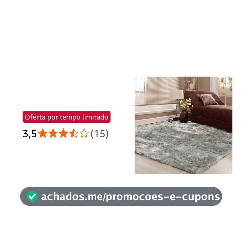 Tapete para Sala Premium 150x200cm Cinza