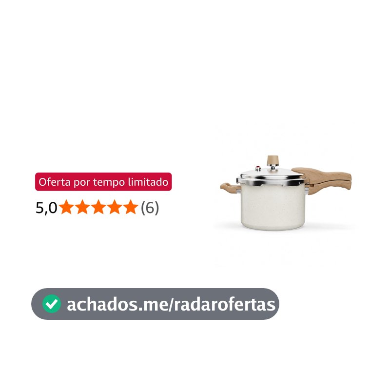 Panela De Pressão 4,4L Antiaderente Cerâmico Indução - Oikos