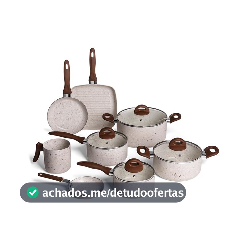 Brinox - Jogo de Panelas 8 Peças Ceramic Life Smart Plus - Vanilla