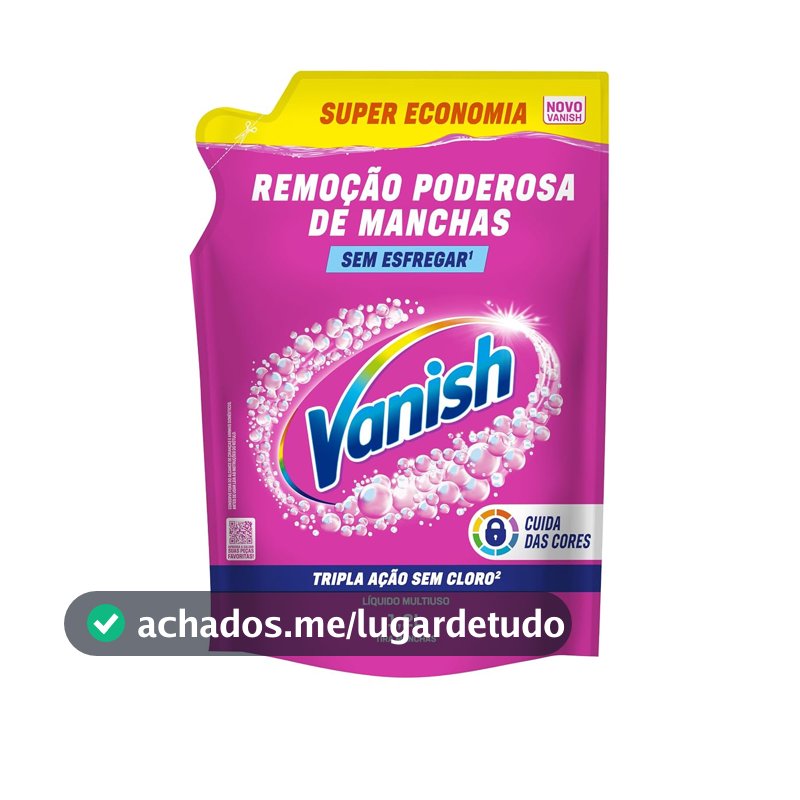 Tira Manchas Líquido Vanish Oxi Action Pink 1,2L para Roupas Coloridas. Sem Cloro, Remove Manchas sem Danificar o Tecido, Preserva as Cores e Deixa as Roupas com Aparência de Nova
