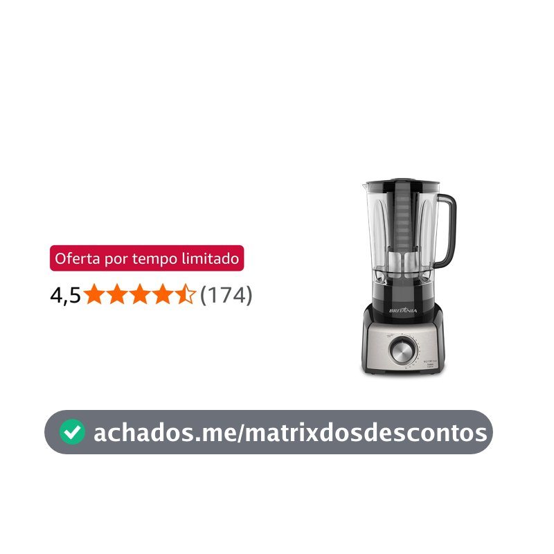Britânia Liquidificador BLQ1380P Pro Maxx 6 Inox 3L 1200W 220V