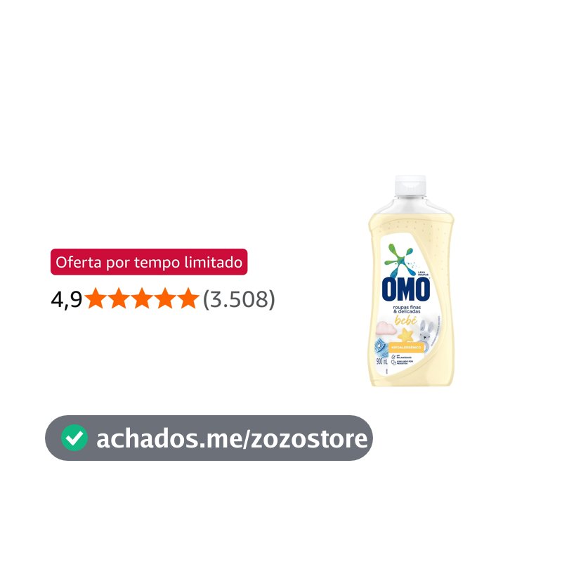 OMO Sabão Líquido Roupas Finas E Delicadas Bebê 900Ml