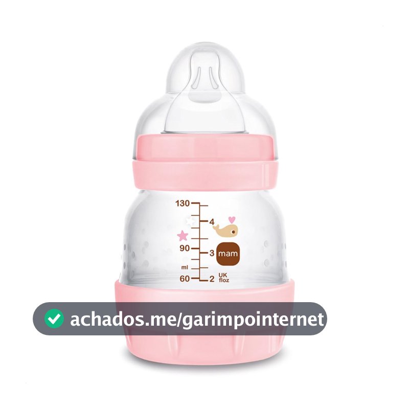 Mamadeira 130ml Bico 0m+ Easy Start Set Rosa – MAM