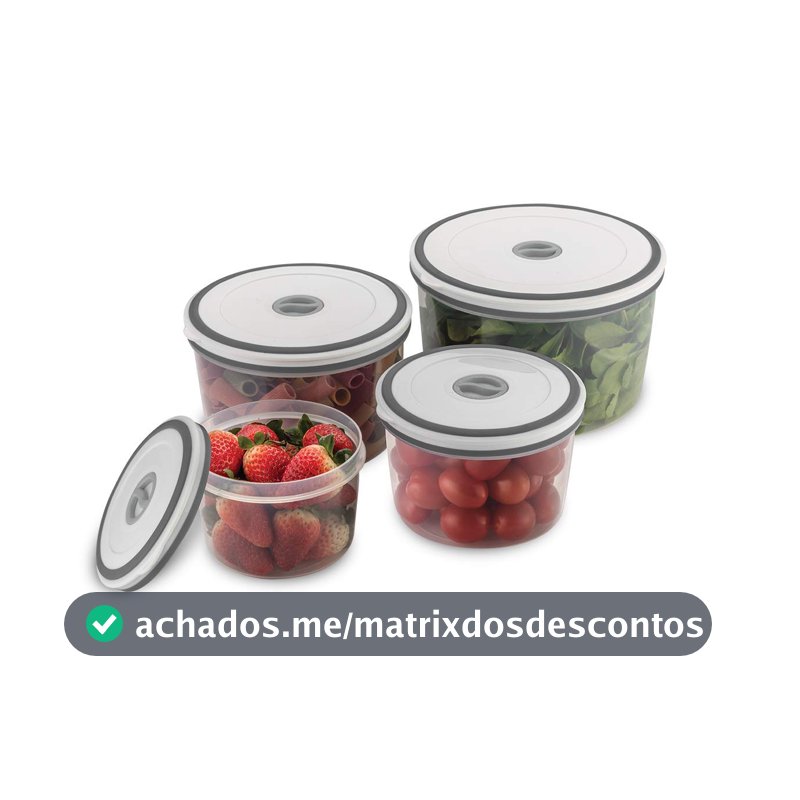 Electrolux Kit 4 Potes Herméticos Plástico Multiuso Vedação Silicone