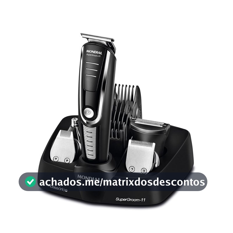 MONDIAL Aparador de Pelos Super Groom 11, Preto/Prata, Bivolt - BG-05