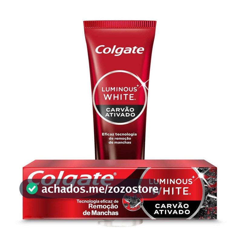 Colgate Creme Dental Clareador Luminous White Carvão Ativado 70g