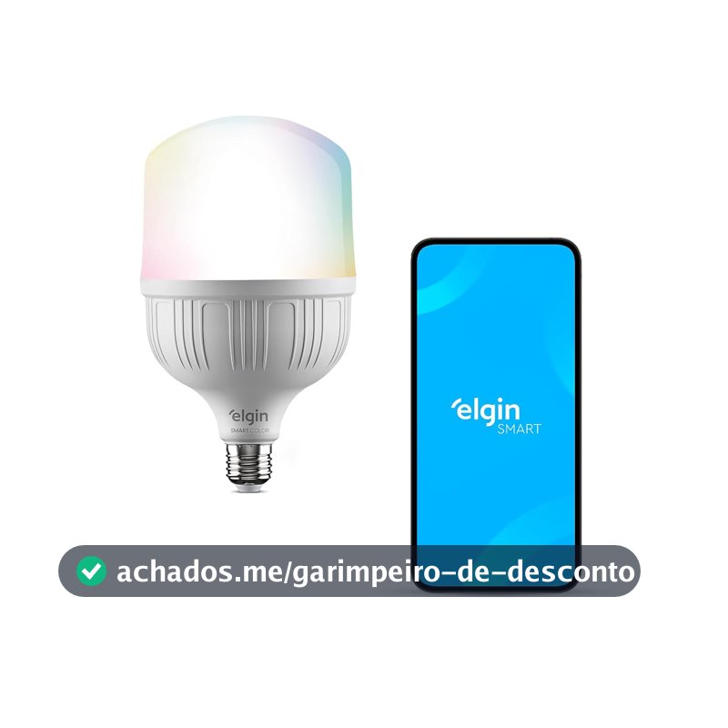 Lâmpada Inteligente Alta Potência 20W Elgin Color RGB Wifi Compatível com Alexa e Google Home