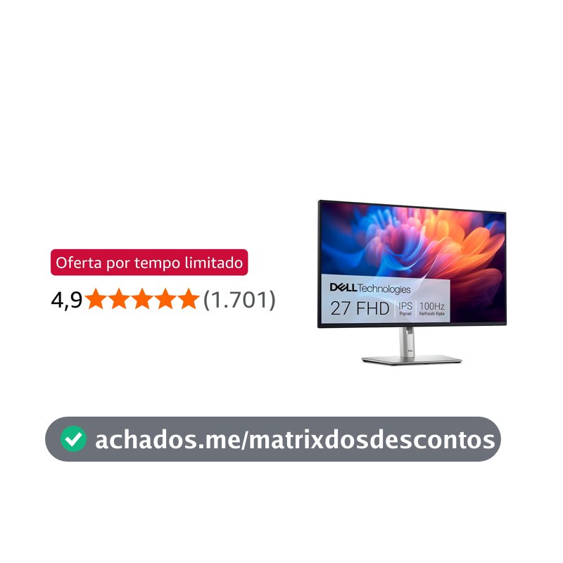 Monitor Dell Pro 27" Plus, Full Hd (1920 x 1080), 100 Hz, Led, 5 ms, P2725h