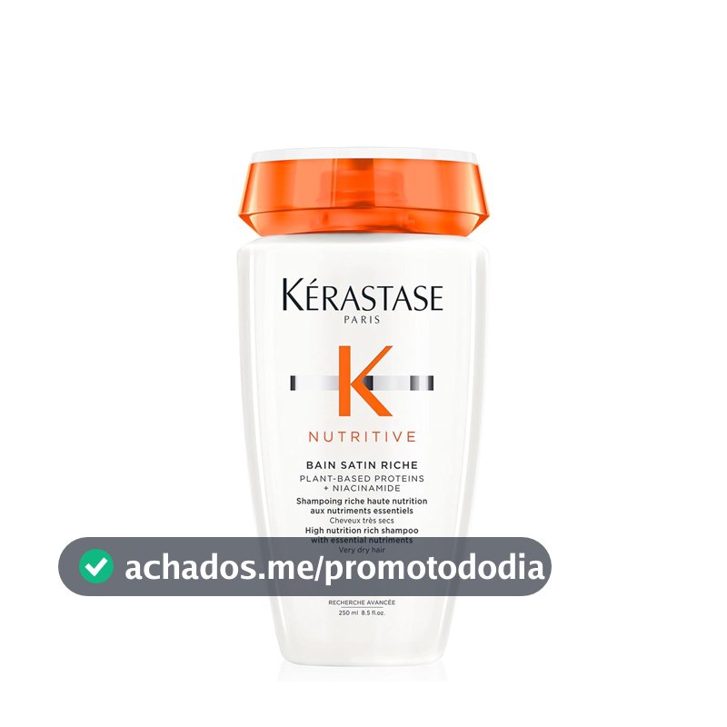 Kérastase Nutritive Bain Satin Riche Shampoo Nutritivo para Cabelos Finos e Médios, Secos e Ressecados, Nutrição Profunda com Ativos Anti-ressecamento 250ml