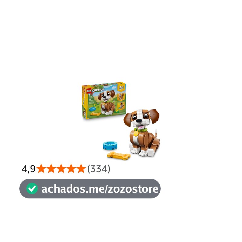 O conjunto de construção LEGO Creator 3em1 Animais Adoráveis: Cachorrinho Brincalhão 31382