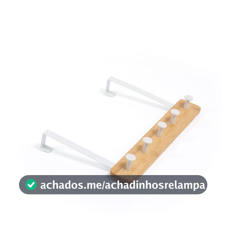Oikos - Cabideiro de Porta Bambu 5 Ganchos Sem Furar