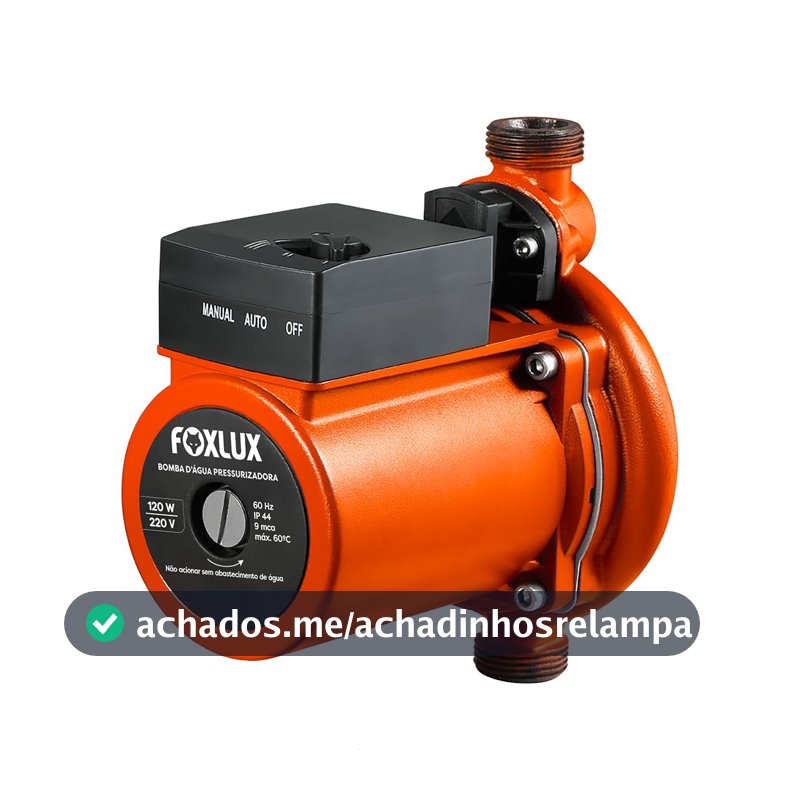Bomba Pressurizadora Foxlux 220V 120W 9mca Fluxostato Automático