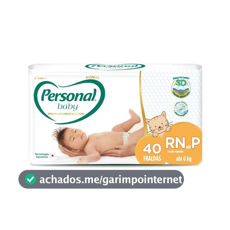 Personal Fralda Baby Premium Protection P, 40 Unidades