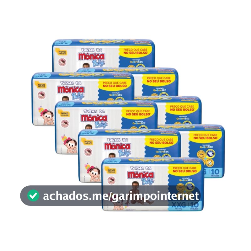 Fralda Turma da Mônica Baby Jumbinho XXG 80 Unidades