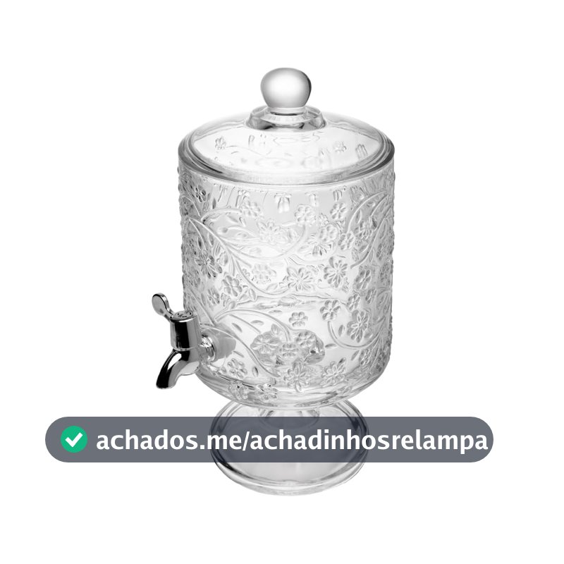 WOLFF - Suqueira com Pé e Tampa Redonda Daisy 4,5L Cristal