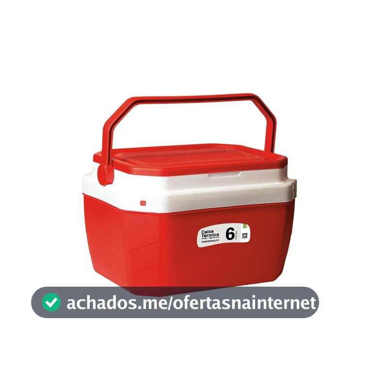 Caixa Térmica Cooler com Alça Paramount para Transporte de Bebidas, Churrasco, Gelo e Alimentos, Ideal para Praia, Camping, Pesca