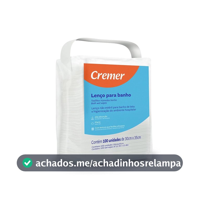 Lenço De Banho Cremer Pacote Com 100 Unidades