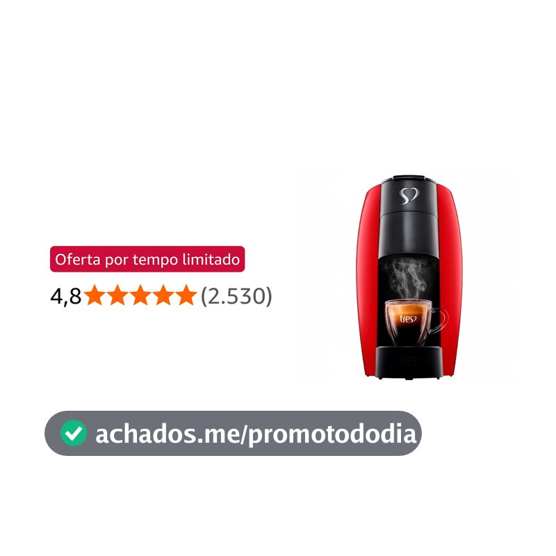 3 Corações TRES Cafeteira Espresso e Multibebida LOV Vermelha - 220V