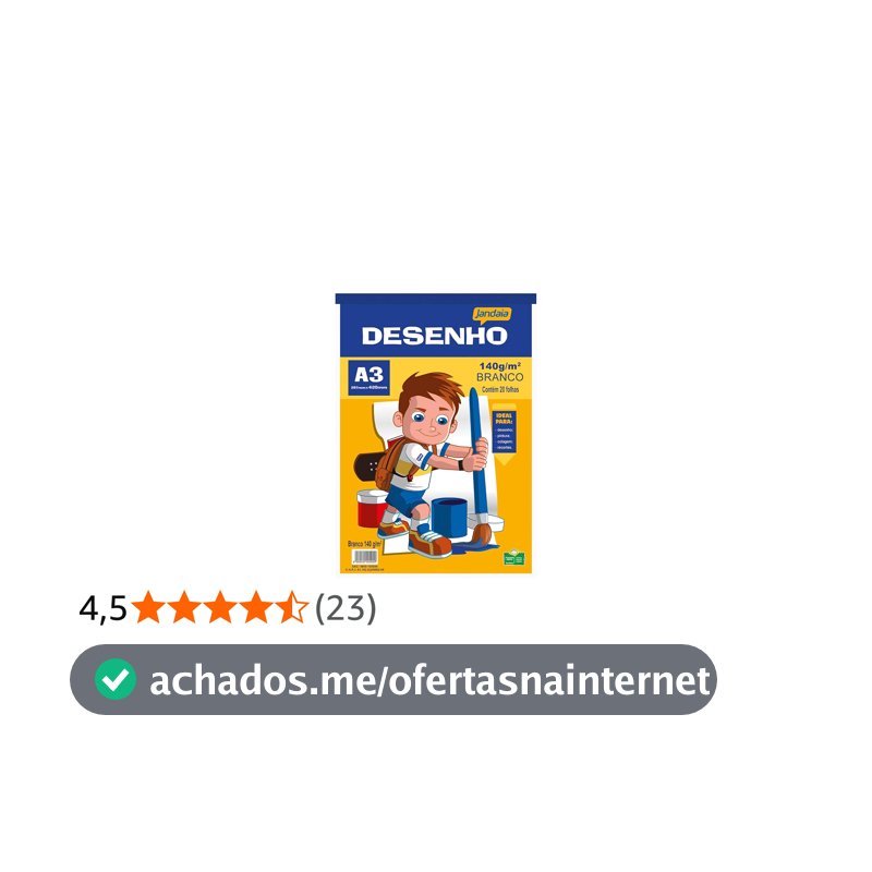 Bloco Técnico para Desenho, A3, Branco, 140 grs, Jandaia