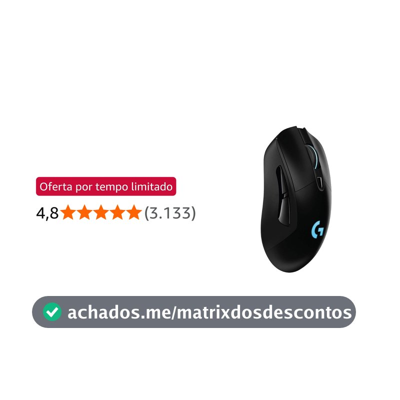 Mouse Gamer Sem Fio Logitech G703 LIGHTSPEED com RGB LIGHTSYNC, 6 Botões Programáveis, Sensor HERO 25K e Bateria Recarregável - Compatível com POWERPLAY