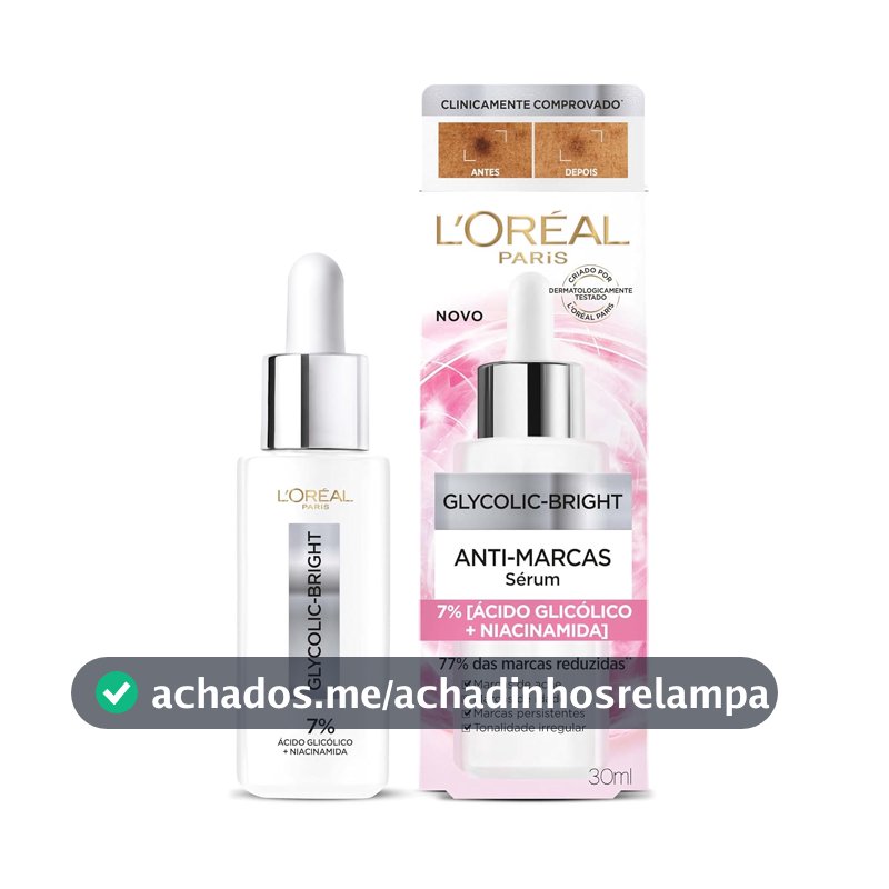 L'Oréal Paris Glycolic Bright Sérum Facial Anti-Manchas, 30 ml