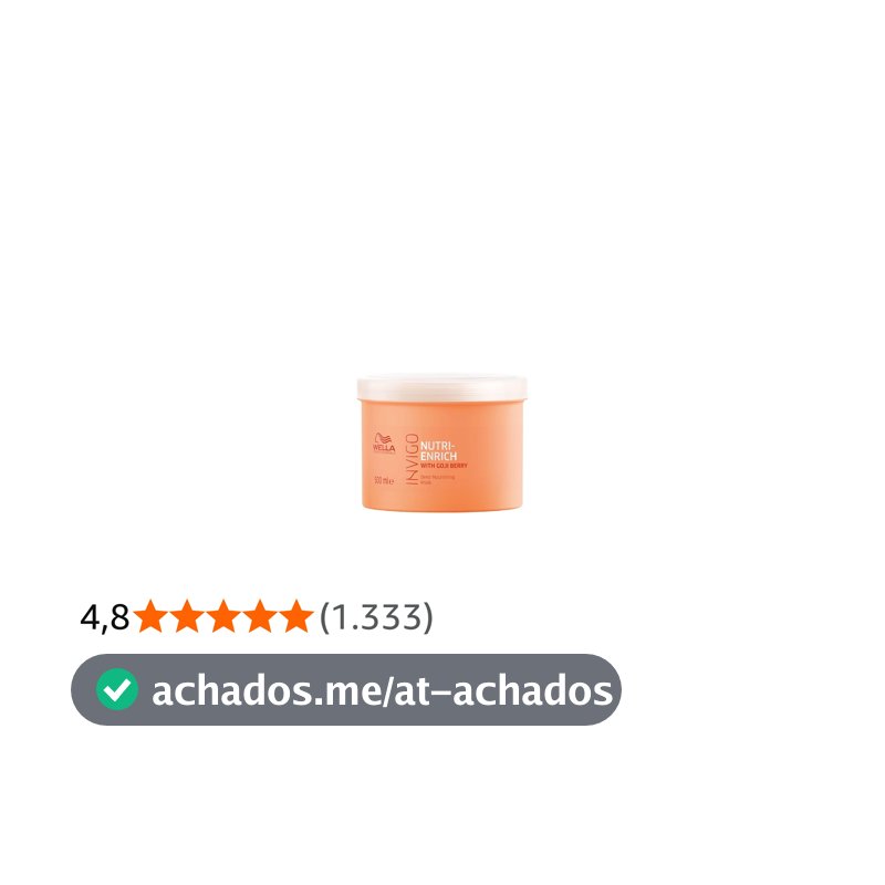 Wella Invigo Nutri-Enrich Máscara Capilar Nutrição Profunda 500ml