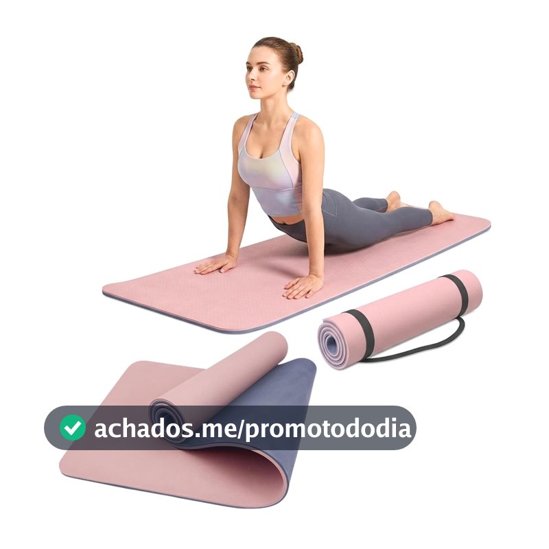 Tapete Yoga Grosso, Pilates, Tapete para Exercício Físico, Premium, Resistente, Macio, Base Antiderrapante, 183cm61cm, 8mm