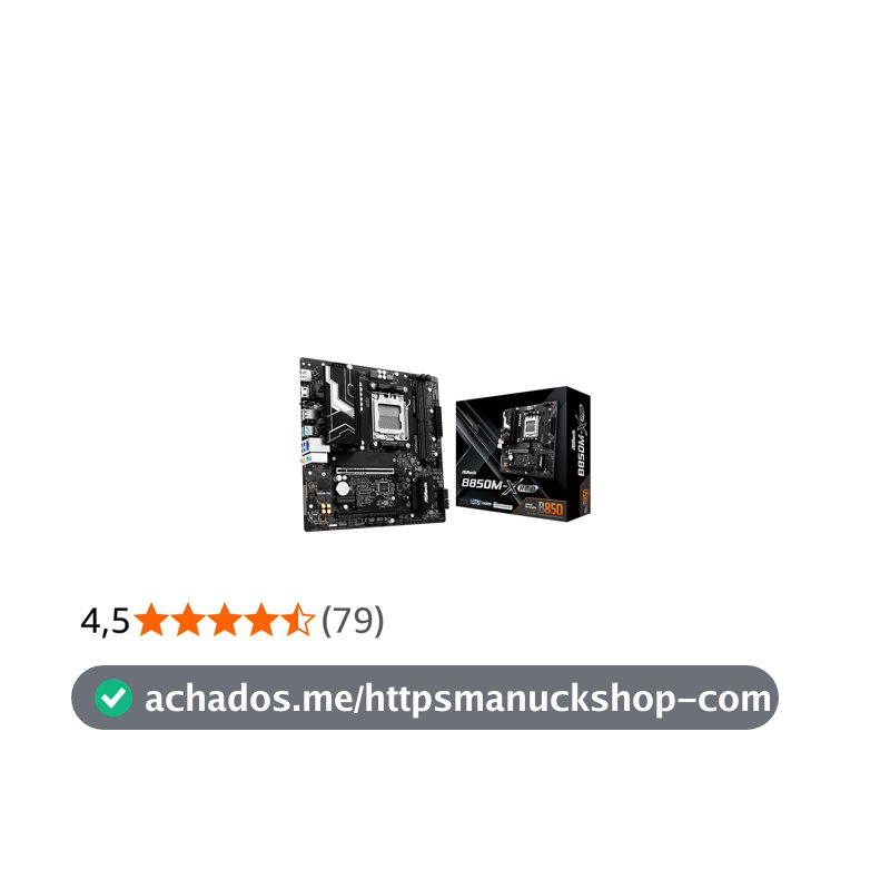 Placa Mãe Asrock B850M-X R2.0 (AM5/2xDDR5/HDMI/DP/M.2/USB 3.2)