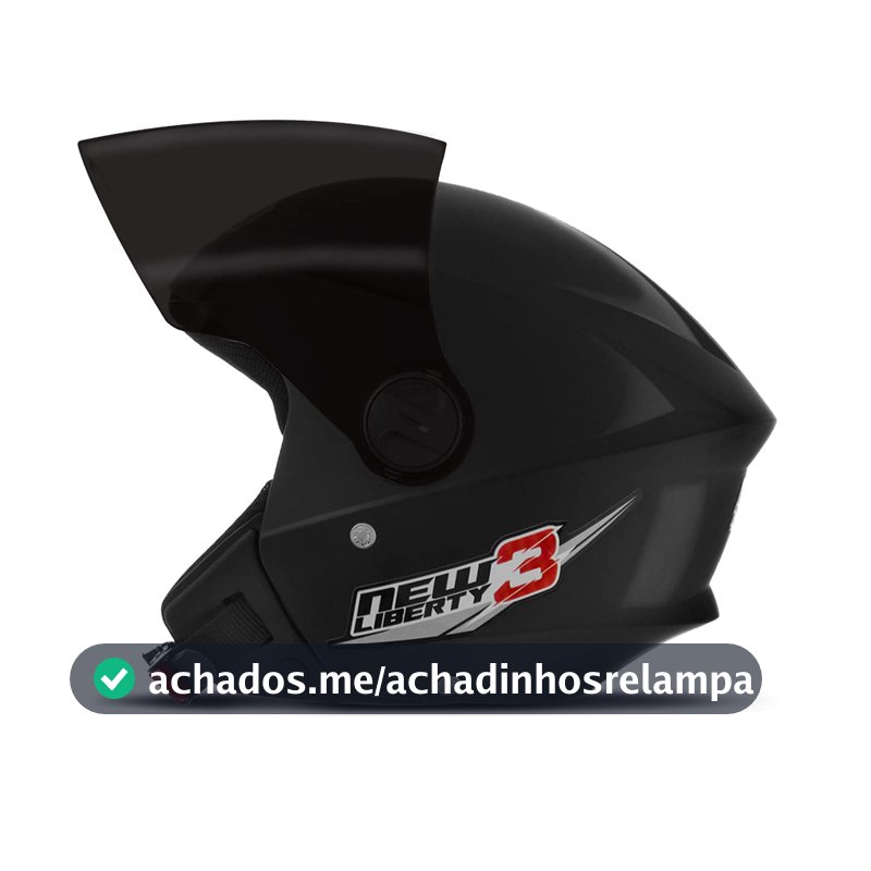 CAPACETE ABERTO PRO TORK NEW LIBERTY 3 SOLID PRETO TAM. 60 VIS. FUMÊ
