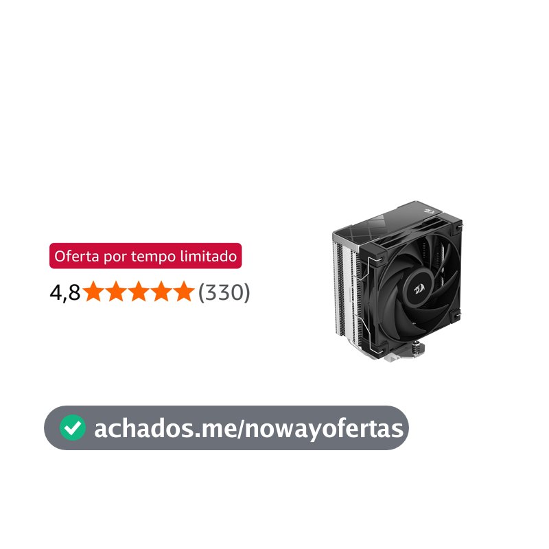 Air Cooler GamerStorm X Redragon AK400 RD Preto 4 Heatpipes Fan 120 mm R-AK400-BKNNMD-AJG