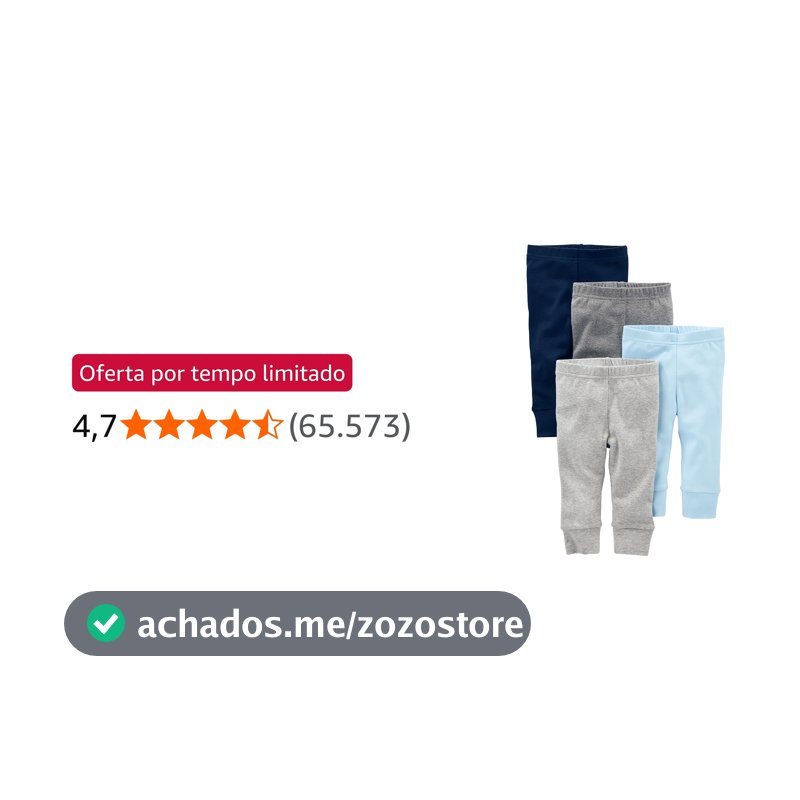 Calças Pacote com 4 calças neutras Simple Joys by Carter'sUnisex Bebê