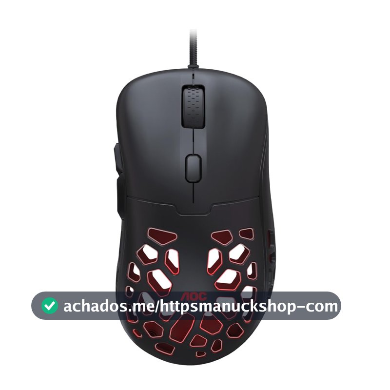 Mouse Gamer AOC GM510 ULTRALEVE 58g 16.000 DPI Pixart 3389 RGB 6 botões Macro Manager