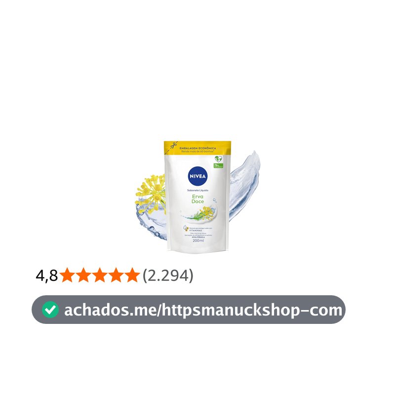 NIVEA Sabonete Líquido Erva Doce 200ml, Limpeza Corporal, Pele Macia, Vitaminas, Equilíbrio com o pH, Fragrância Refrescante