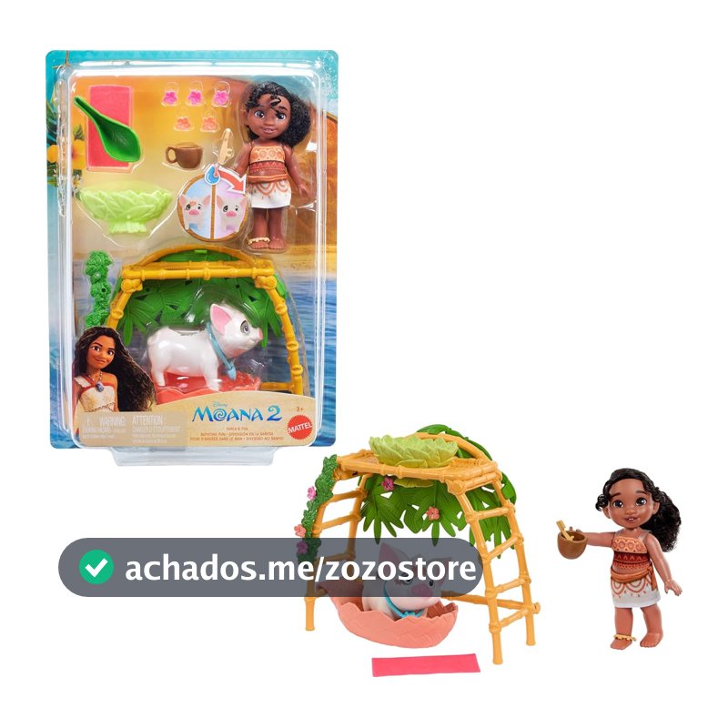 Moana 2, Conjunto de Brinquedo Simea e Pua na Hora do Banho com Mais de 10 Acessórios, para crianças a partir de 3 anos