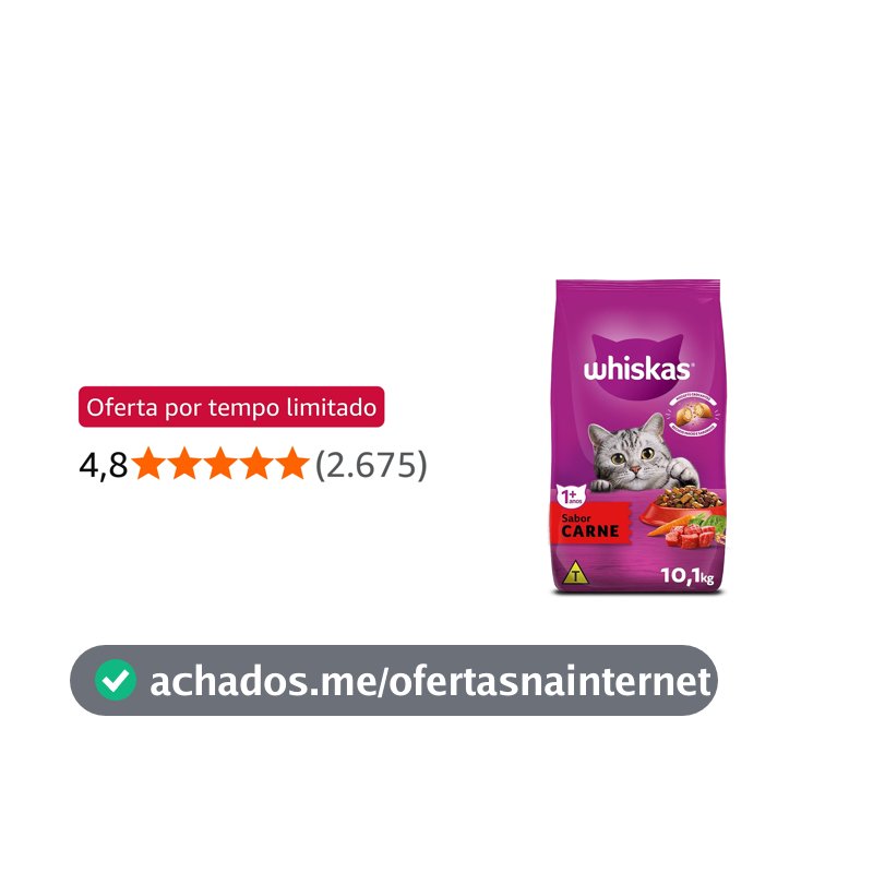 Ração Whiskas Carne Para Gatos Adultos 10,1 kg