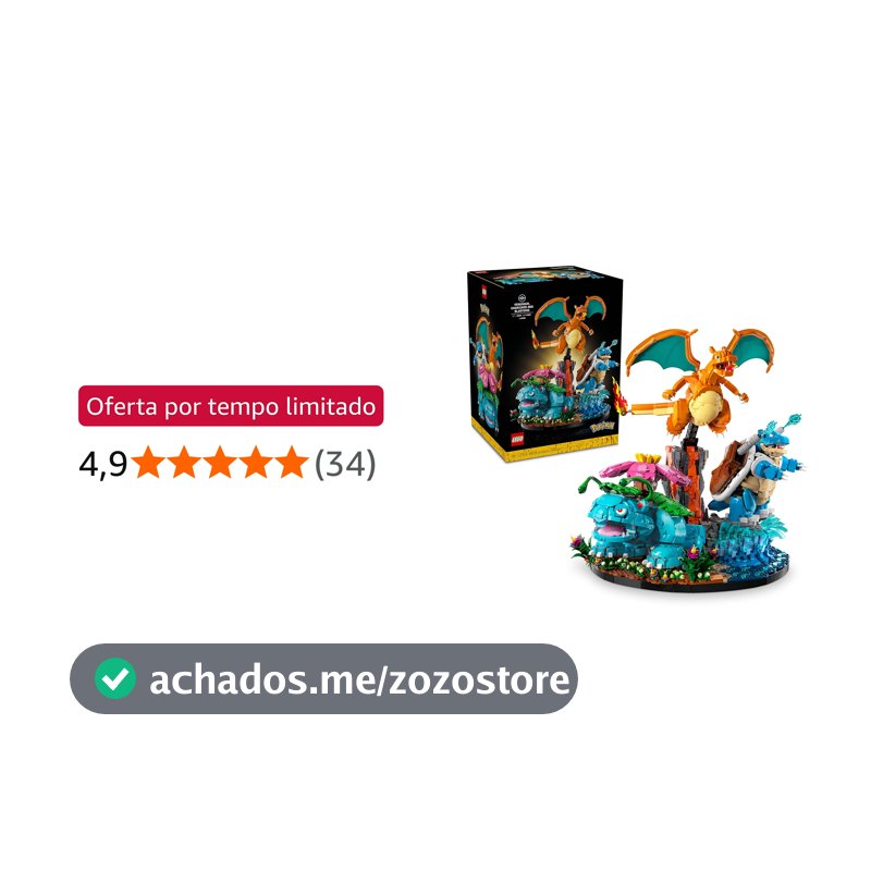 LEGO Pokémon Venusaur, Charizard e Blastoise, Conjunto 72153 (6.838 Peças)