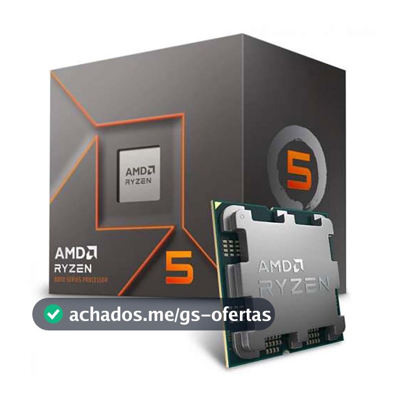 Processador AMD Ryzen 5 8400F (AM5/ 6 Cores/ 12 Threads/ 4.7 GHz/ 22MB Cache/Sem Vídeo/Com Cooler)