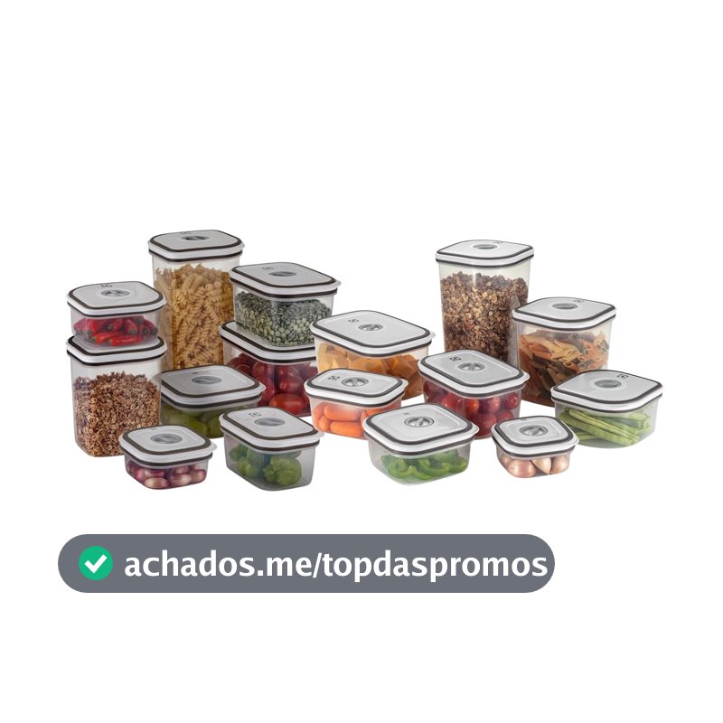 Electrolux Kit 16 Potes Herméticos Plástico Multiuso Vedação Silicone