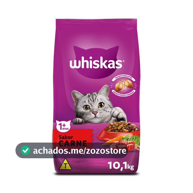 Ração Whiskas Carne Para Gatos Adultos 10,1 kg