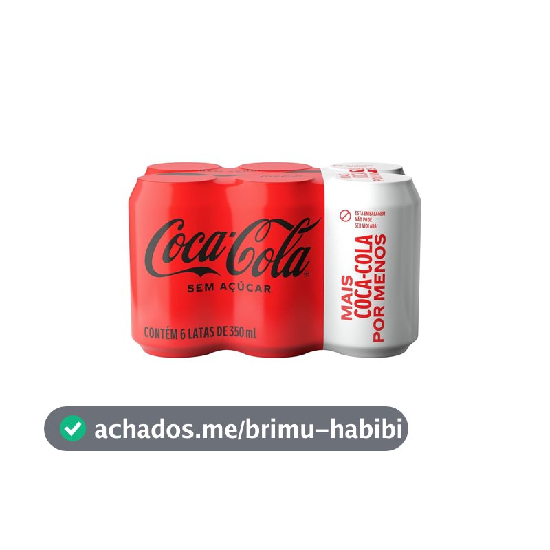 Pack de Coca-Cola sem Açúcar 350Ml 6 unidades