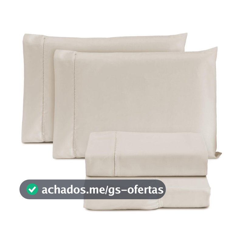 Jogo de Cama Casal Padrão Percal 400 Fios Ponto Palito 04 Peças, Antiácaro, Não faz bolinha Toque Extra Macio – Branco -