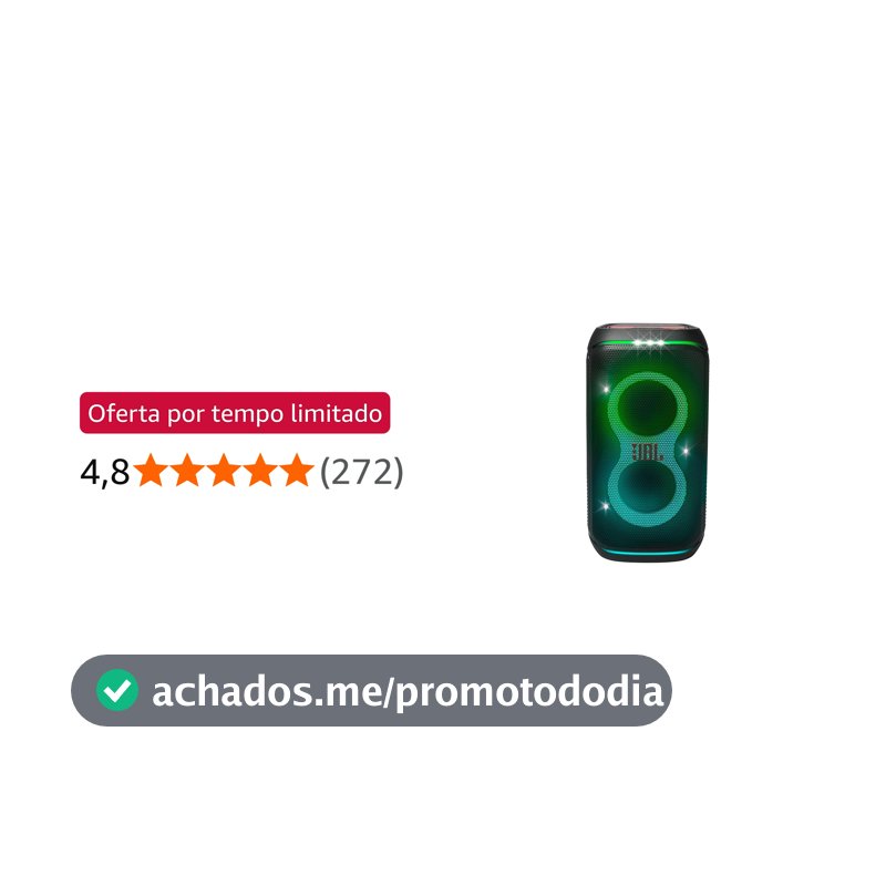 JBL, Caixa de Som, PartyBox Club 120, Bluetooth, Show de Luzes, À Prova de Respingos, Som JBL Pro Sound, 160W RMS - Preta