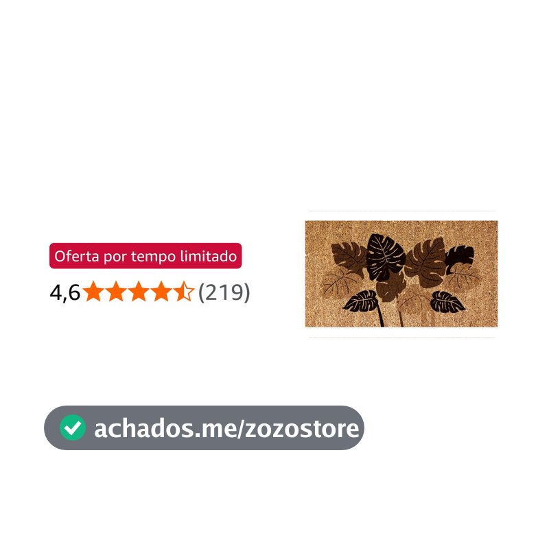 CAPACHO FIBRA DE COCO RT 60X33CM FOLHAGEM MARROM