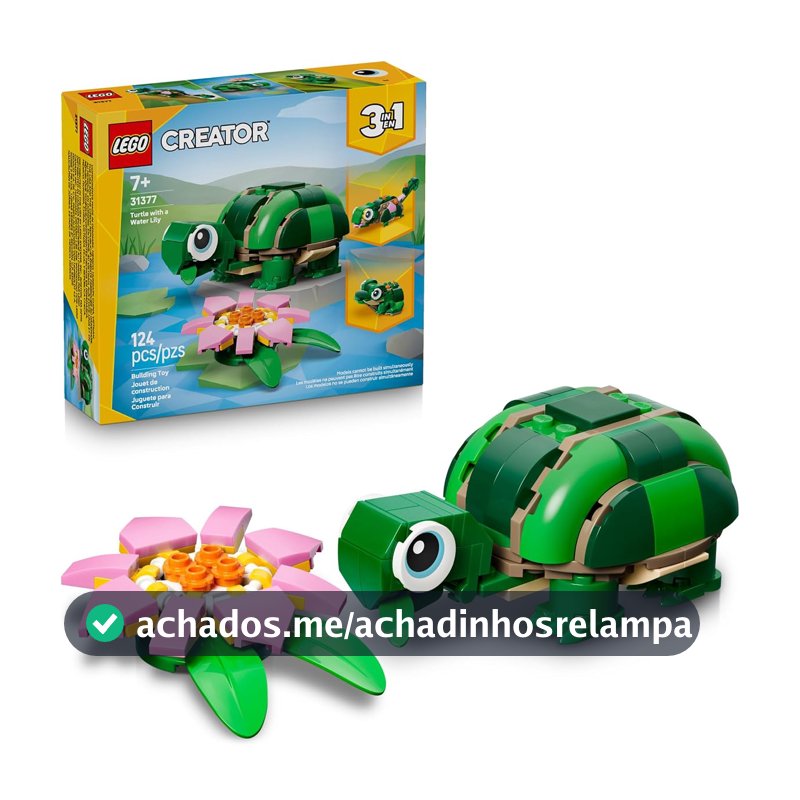 LEGO Creator 3em1 Tartaruga com uma FLor Lírio-de-água 31377 (124 Peças)