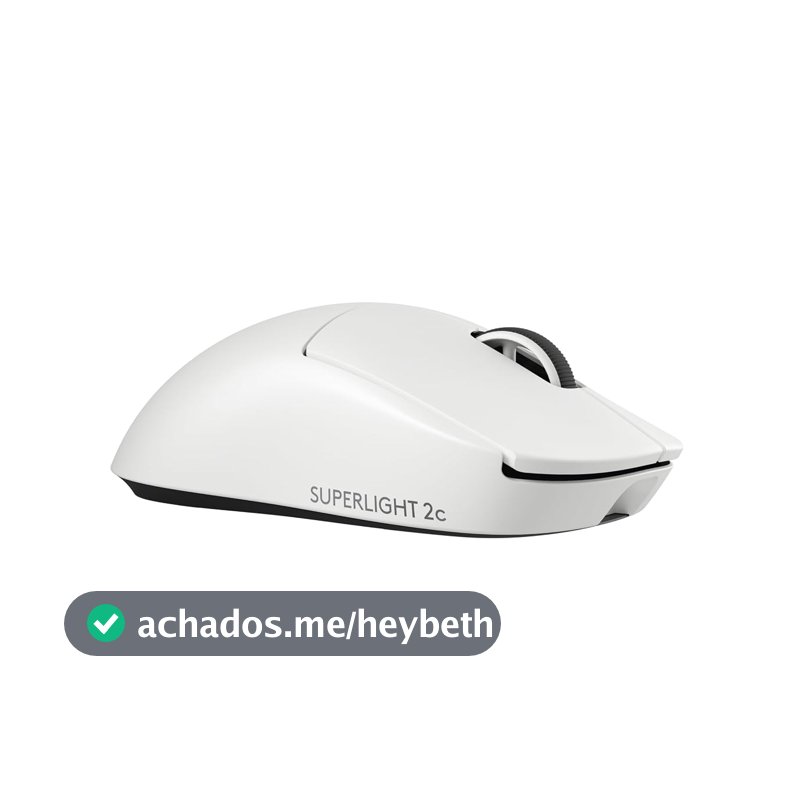 Mouse Gamer sem fio Logitech G PRO X SUPERLIGHT 2c, mouse compacto 51 g, 5 botões programáveis, carregamento USB-C, sensor de 44K DPI, taxa de atualização de até 8 kHz para PC/Mac - Branco